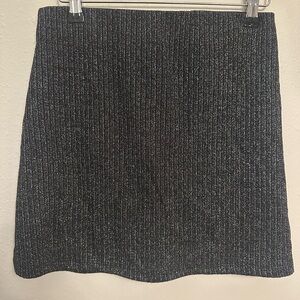 Urban Outfitters black Ribbed Mini Skirt silver, holiday party ready. Size M